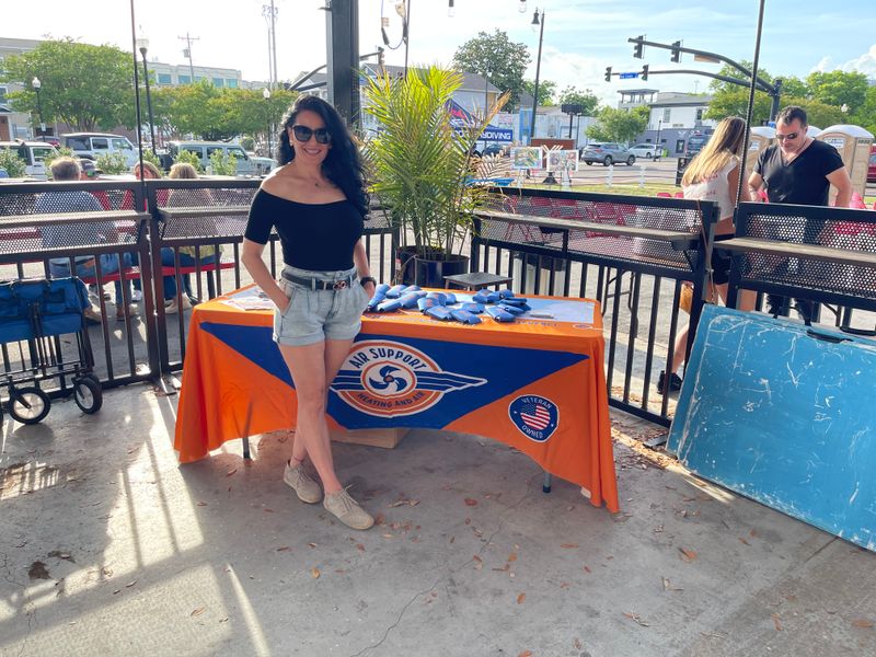 Air Support Heating and Air promotional booth at a Wilmington community event